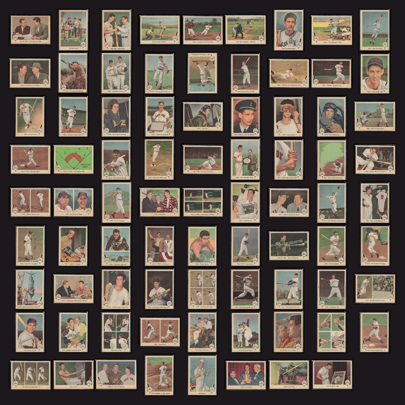 1959 Fleer Ted Williams complete set (80) - NM/MT + AVG - See Scans! card scans. Overall card condition is Excellent.