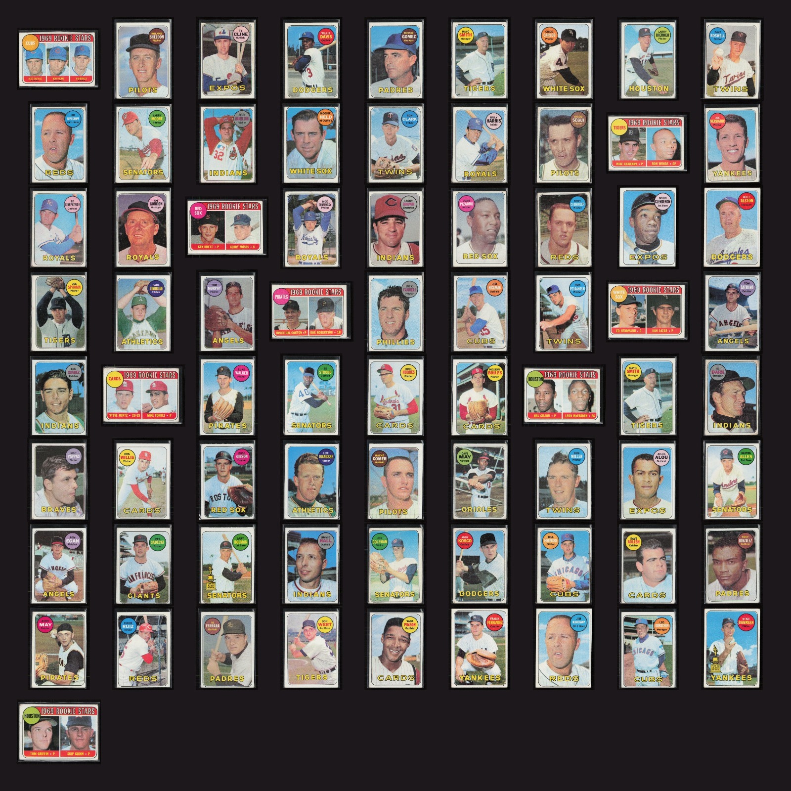 1969 Topps Lot 73 Vintage Baseball Cards Alec Distaso Chicago Cubs VG MLB Set card scans. Overall card condition is Very Good.