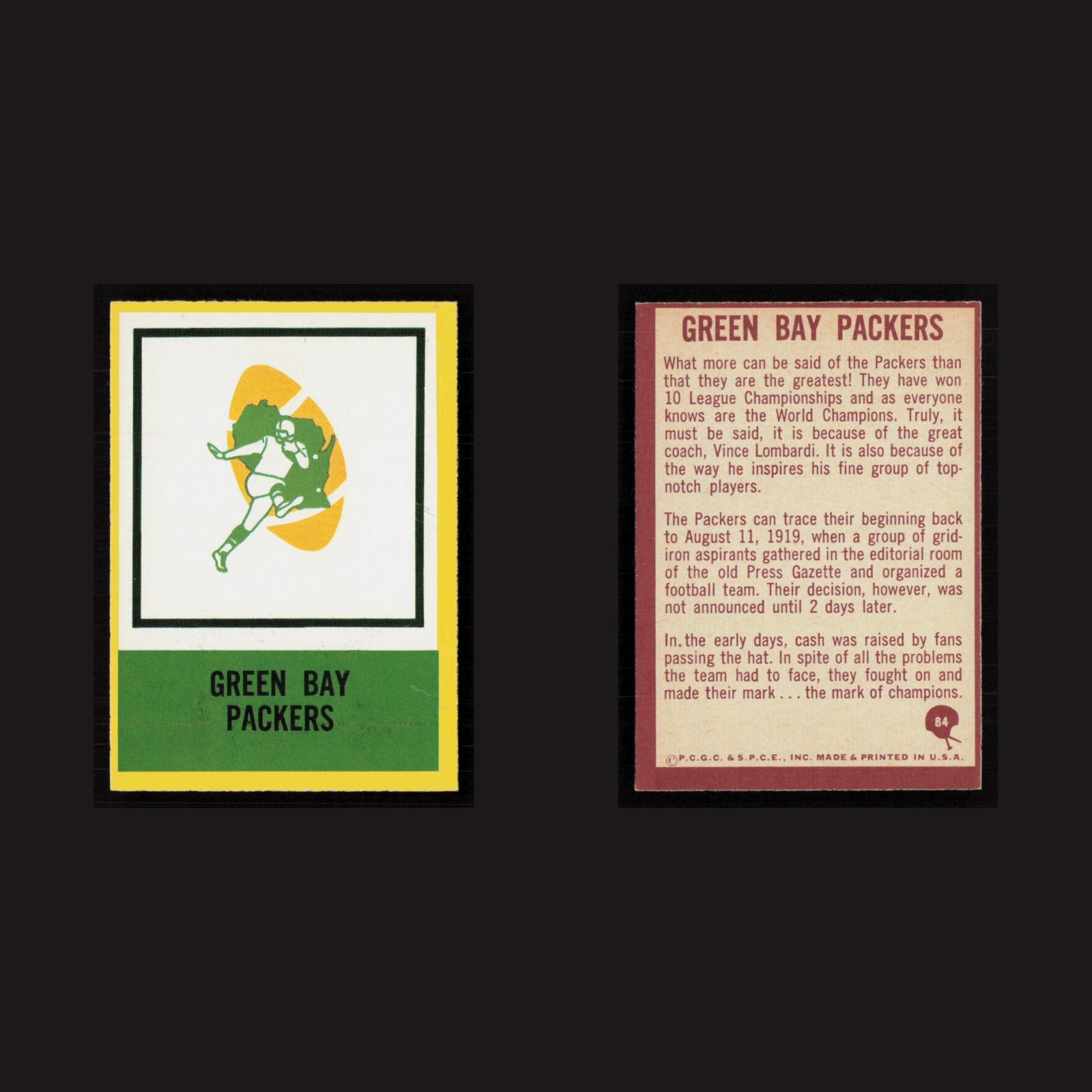 1967 Packers Logo #84 NM Philadelphia team checklist, checklist Vintage Card front and back scans. Card condition is Near Mint.