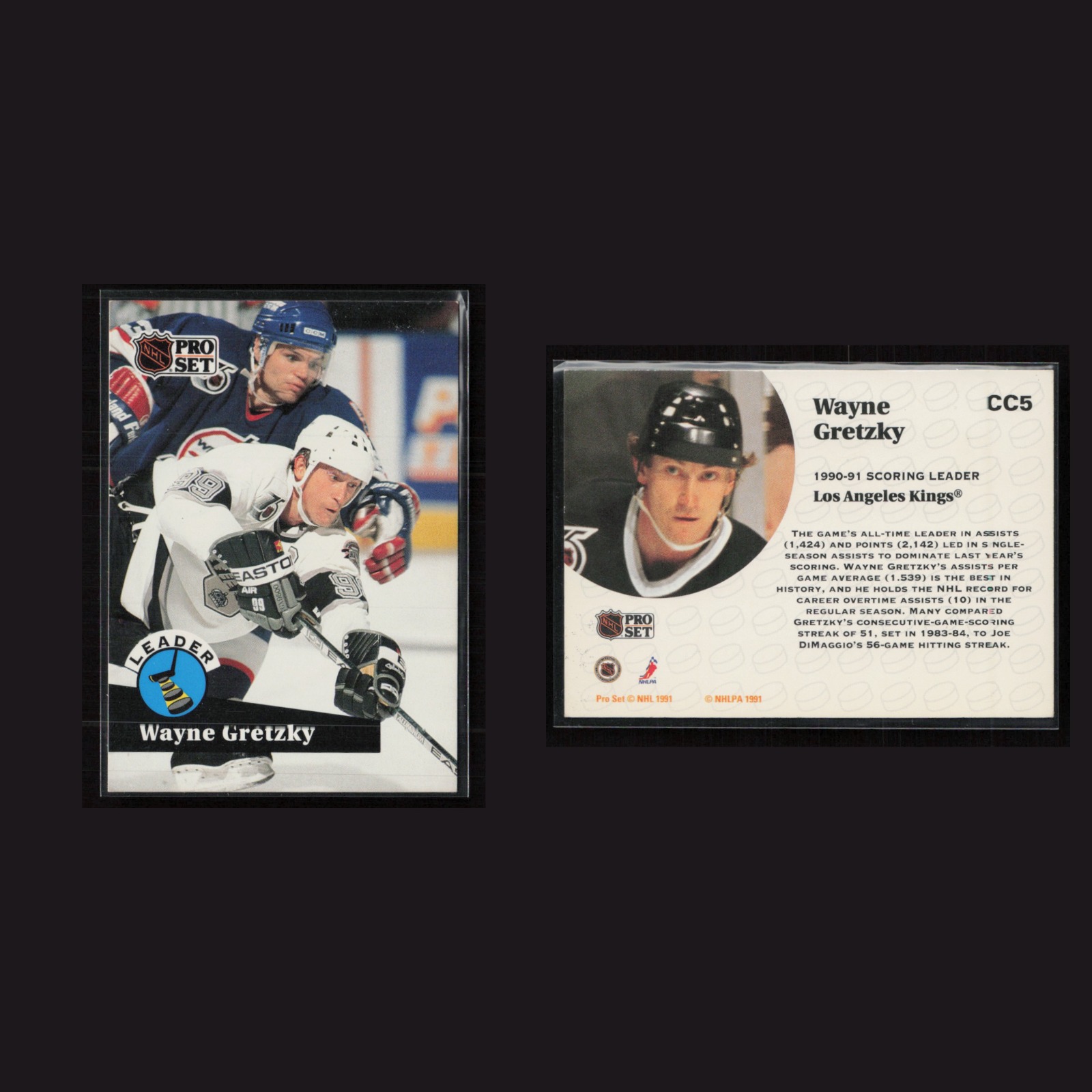 1991-92 Wayne Gretzky #CC5 NM-MT Pro Set Los Angeles Kings Hockey Card NHL front and back scans. Card condition is Near Mint-Mint.