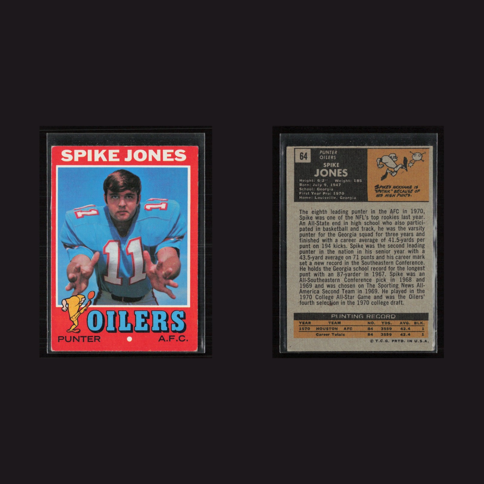 1971 Topps #64 Spike Jones -EX+ Set Break! front and back scans
